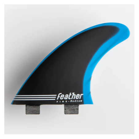 FEATHER FINS FIBERGLASS BLUE & BLACK. DUAL TAB